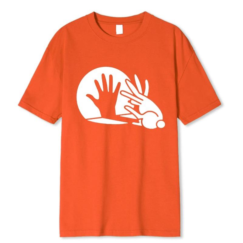 Men Funny Rabbit Shirt Animal Bunny Lover Shadow Play Pun Gift T-Shirt Oversized Tops Shirt Prevailing 100% Cotton T-Shirts Men’s