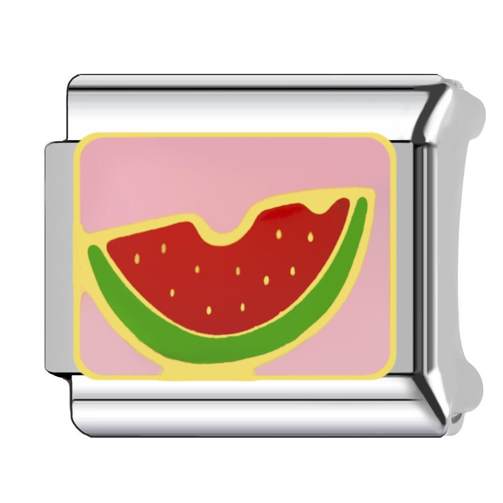 Bracelet Modular Titanium With Steel Cartoon Fruit And Vegetable Charms