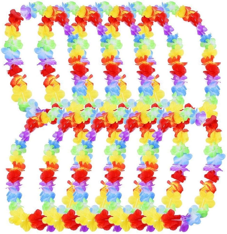 Flower Wreath Necklace Full Bloom Flowers In Bright Colors Party Leis Flower Hawaii Party Leis