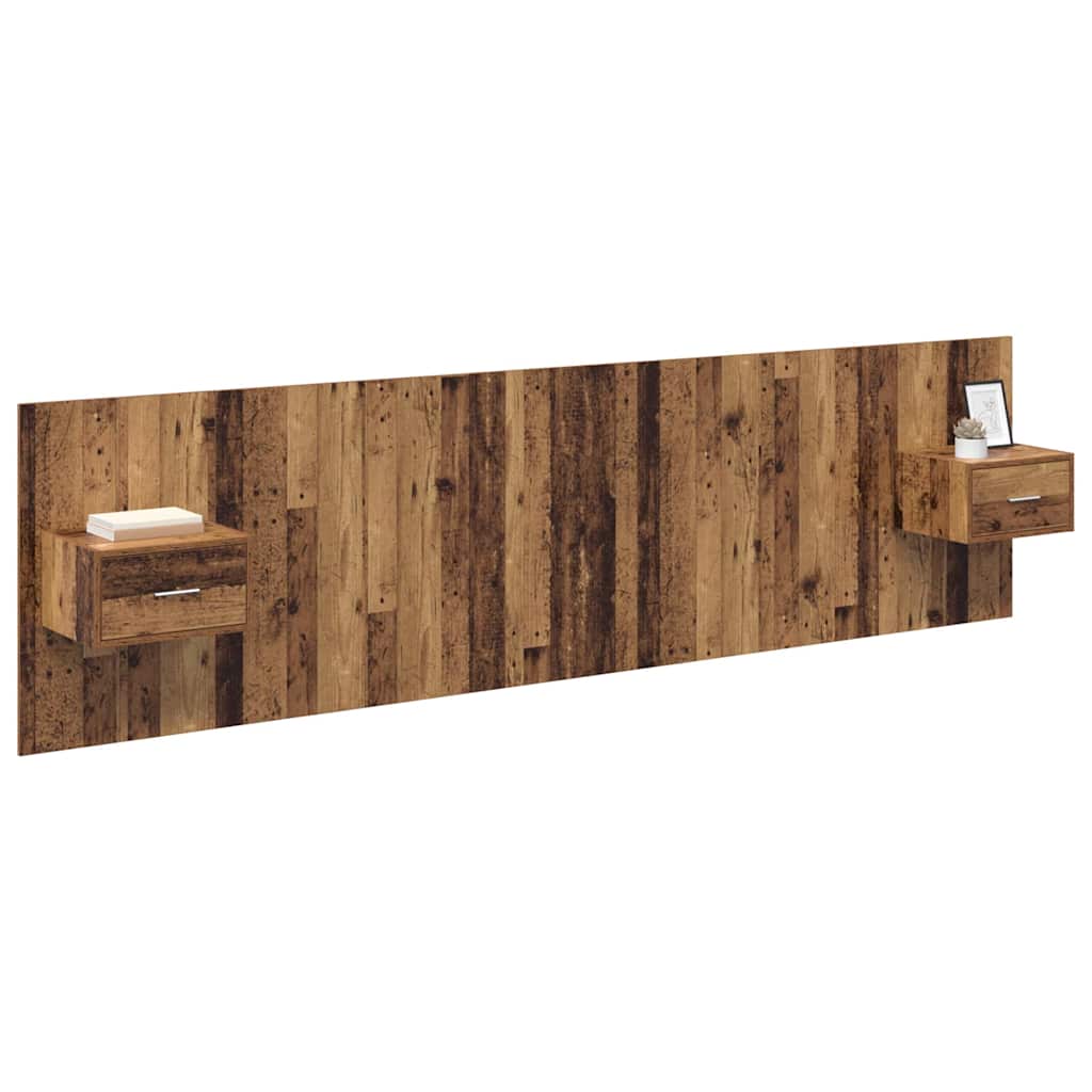 Headboard with Cabinet and Drawers 3 pcs Reclaimed Wood Wood Based Material