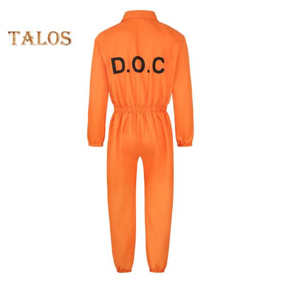 Halloween Prisoner Ολόσωμη φόρμα Cosplay με Manacle Halloween Unisex Παιδιά Ενήλικες Ρόλοι Παίξτε Στολή Μακρυμάνικο Πέτο Φεστιβάλ Φεστιβάλ Πάρτι Παραστάσεις