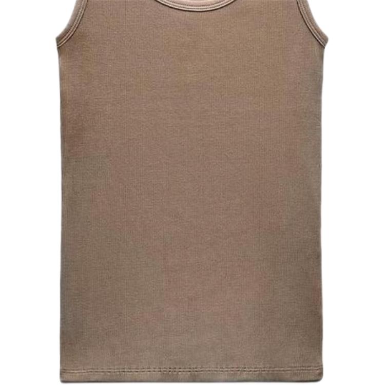 Zara Solid Color Square Neck Comfortable Casual Versatile Vest Women tops Khaki 2335003-706