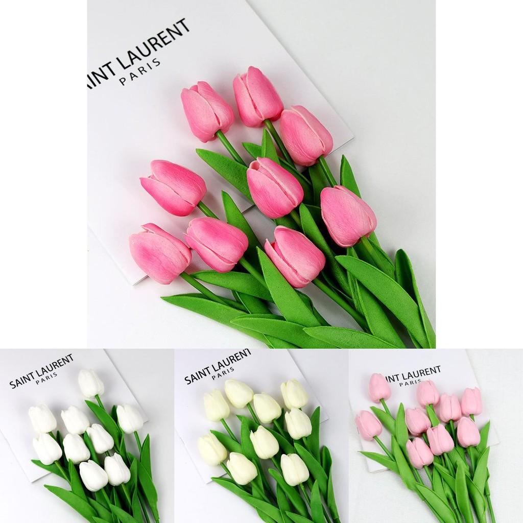 Tulip Pu Artificial Flowers For Wedding Decor Home Styling Props Photo