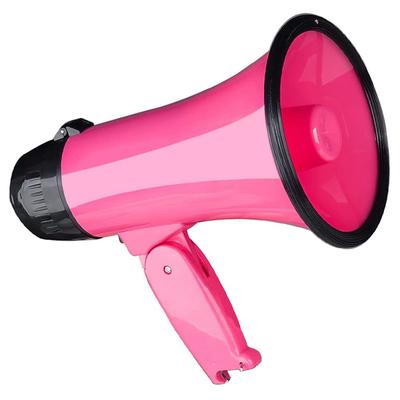 25 Watt Compact Megaphone Speaker Pa Bullhorn - With Built-in Siren, Voice Recorder, Bottle Opener,pink