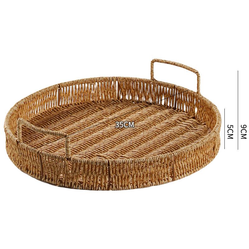 Imitation Rattan Storage Basket Fruit Basket Snack Tray Refreshment Tray Candy Box Dried Fruit Plate Fruit Plate Storage Box