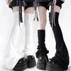 Lolita Jk Strap Up Leg Warmers for Women Y2K High Tube Socks Wide Leg Cover Stockings for Streetwear Party Cosplay Accessories