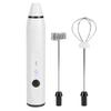 Piccola frusta elettrica portatile, mini schiumatore per caffè, latte, cioccolata calda, ricarica USB, bianco
