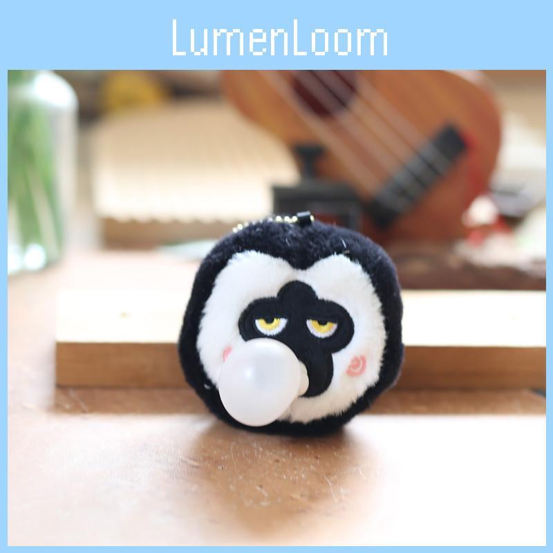 Adorable Bubble Blowing Monkey Plush Keychain Cute And Soft Stuffed Animal Toy