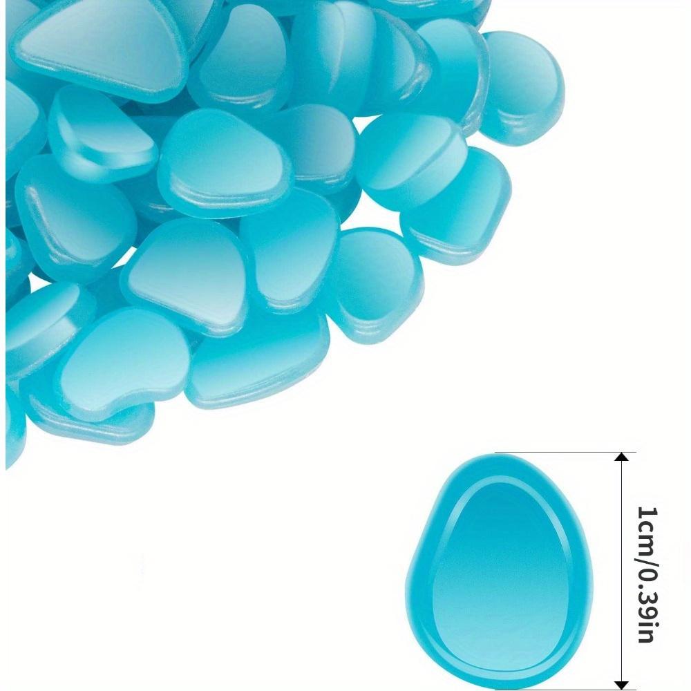 Glow In the Dark Pebbles - Blue Solar-Powered Garden Pathway Stones, Non-Toxic Luminous Plastic Rocks for Landscape Decoration