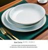 High-Temp Linglong Blue and White Porcelain Dinnerware Set: Elegant Underglaze Bowls & Plates