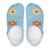 White Printed EVA Casual Clogs Men Women Soft Sole Breathable Lightweight Slip On Sandals Slippers Summer Daily Leisure Shoes