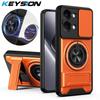 KEYSION Magnetic Phone Case for Xiaomi POCO X8 Pro Max Slide Camera Protection Upright Kickstand 360° Ring Shockproof Back Cover