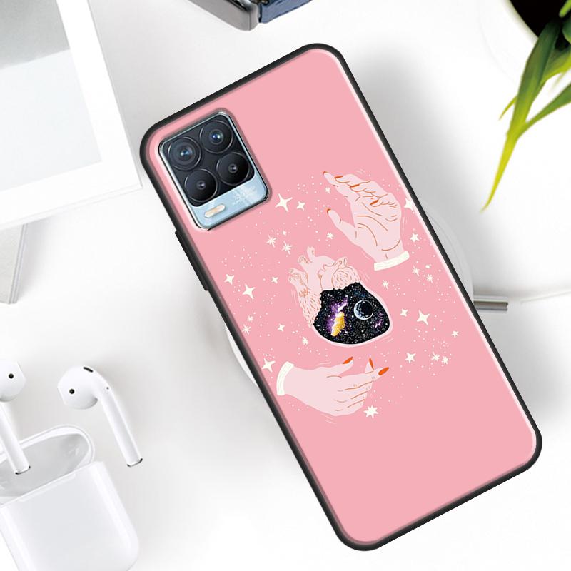 Pink Cat Skull Sorceress Witch Case For Realme 15 11 Pro Plus 12 13 14  C71 C75 C55 C51 C53 C25 C63 C61 C65 C67 GT6 GT7 Pro
