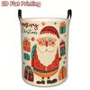 1pc, 2D Flat Printing Laundry Basket, Featuring Santa Claus And Gift Patterns, Suitable for Laundry Storage And Washing, Foldable Home Storage Accesso