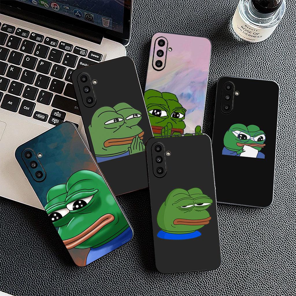Sad Frog Pepe Funny Casing Phone Cover for Samsung Galaxy A05 A06 A14 A50 A51 A52 A12 A13 A23 A70 A07 A25 A26 M53 A56 Soft Case