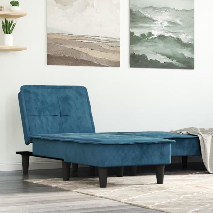 VidaXL Chaise Longue Blue Velvet 352843