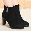 Spring and Autumn Single Boots Women's New Women's Boots High Heel Boots Thick Heel Small Short Boots Women's Autumn and Winter Fleece Martin Boots