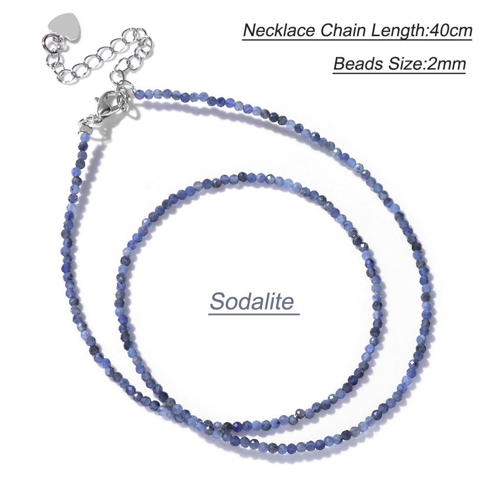 2mm Natural Crystal Beads Necklace Tiger Eye Stone Black Spinel Mix Quartzs Choker Clavicle Chains For Women Men Jewelry