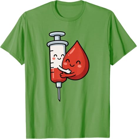 Kawaii Phlebotomist Krankenschwester Humor Blutentnahme Süße Spritze T-Shirt Mädchen Mode Lustig Blutspender Labor Witz Tee Y2k Kunst Pädiatrisch