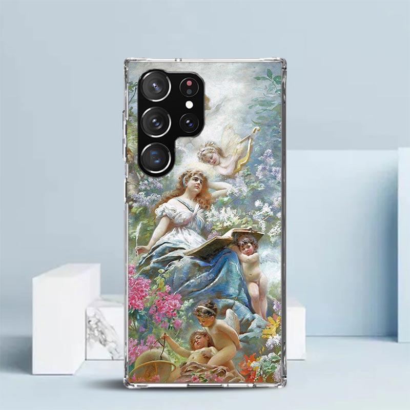 Paint Art Renaissance Phone Case For Samsung Galaxy S24 S25 Edge S26 Ultra S22 S23 Plus S21 + S20 FE Soft TPU Back Cover Galaxy