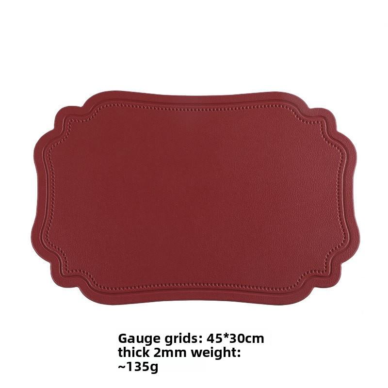 Retro Imitation Leather Placemat Waterproof and Oil-proof Western Dining Mat Nordic Thermal Insulation Mat Table Mat Household Anti-scalding Mat