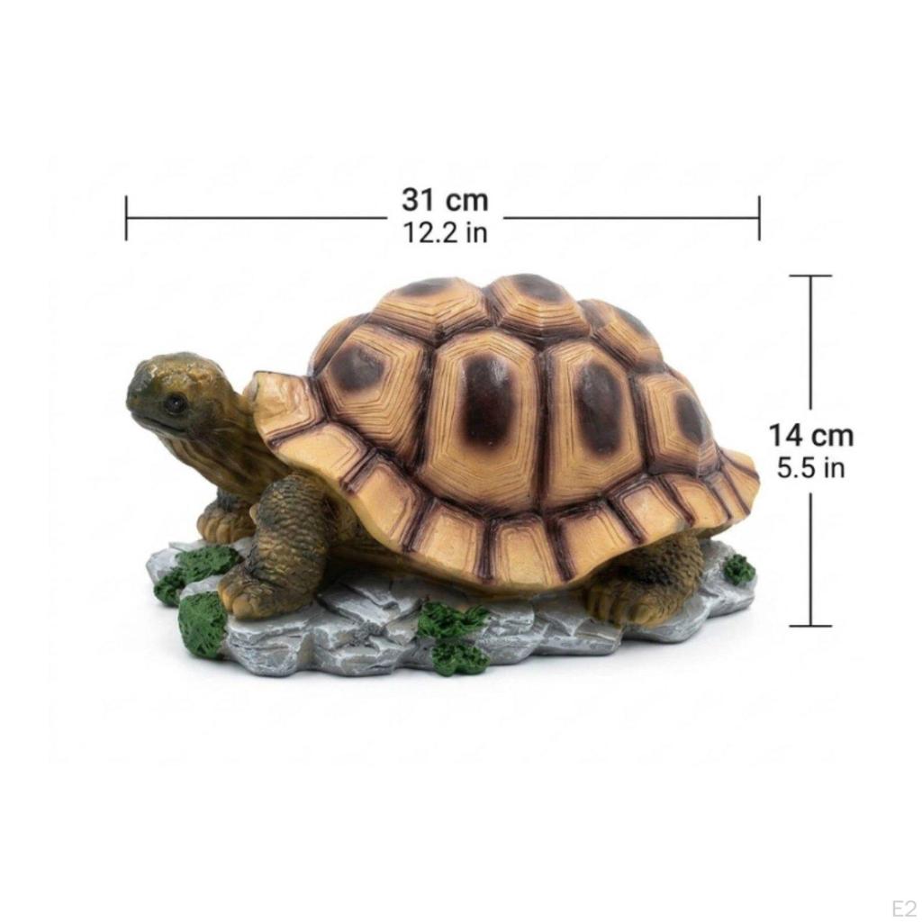 Garden Turtle Figurine Texture Statue Realistic Tortoise Lawn Sculpture for Pond, Yard Large