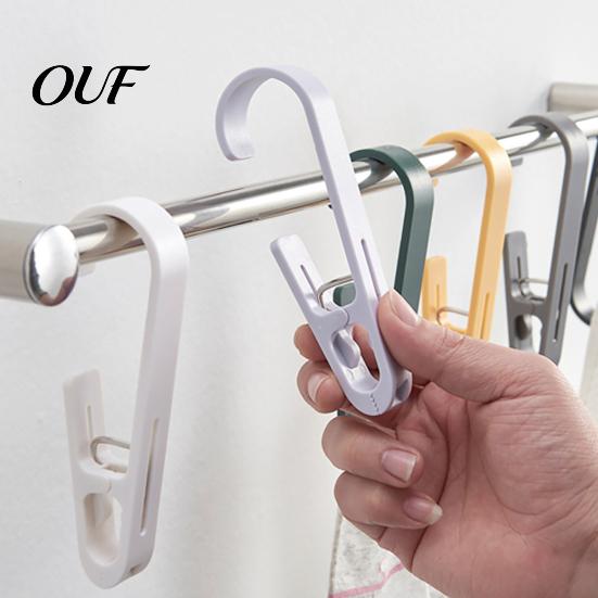 Wall Hangers for Small Objects Laundry Hook with Clip, Non-Drilling ABS Closet Organizer, Multi Purpose Bathroom Towel Holders Durable Anti-slip