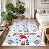 Tapis Carré Personnalisé avec Nom Imprimé de Noël Tapis de Sol Doux Antidérapant Pour Chambre à Coucher Cadeau de Fête