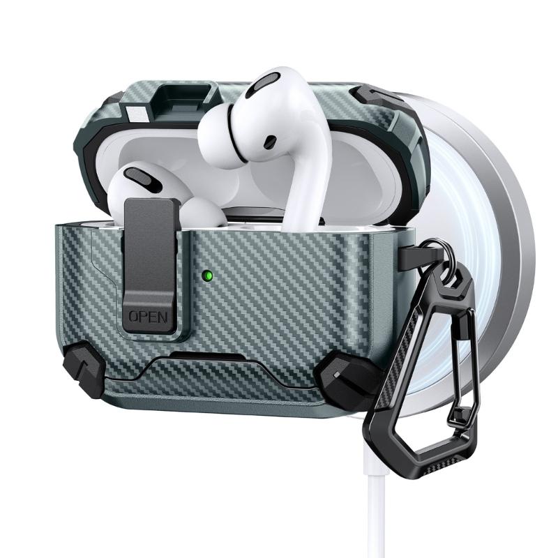 Shockproof Earbuds Box for Pods 3rd Gen Case Phone Holder Auto Lock Wireless Charging Design Durability