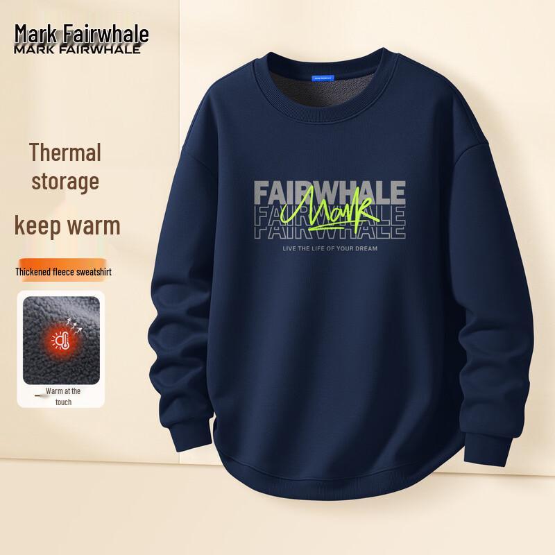 

Mark Fairwhale Men s 2025 Winter Fleece Lined Loose Fit Round Neck Sweatshirt XL