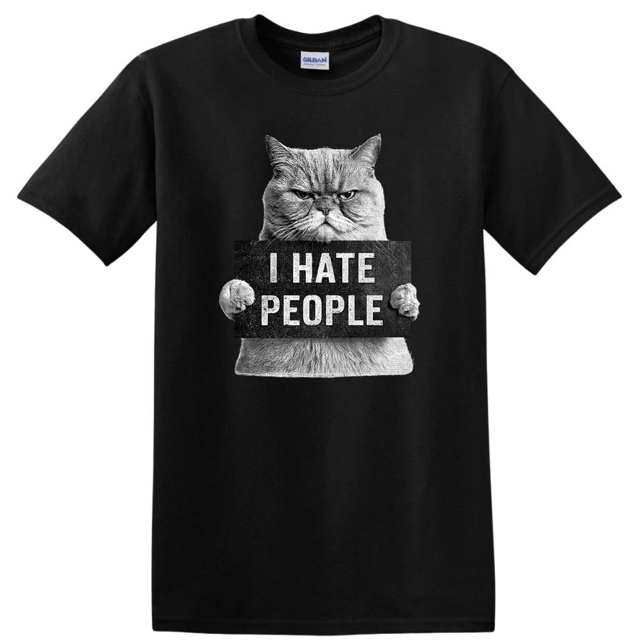 Grumpy Cat I Hate People T Shirt Funny Sarcastic Introvert Kitty Meme Tee Gift L