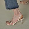 Stylish and Comfortable Women's Stiletto Sandals Spring and Summer High-end Simple Square Head Sandals Women