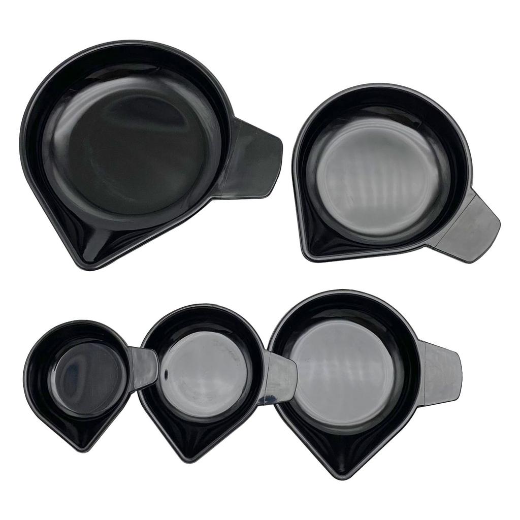 Pack Of 5 Plastic Weighing Bowls Trays For Liquids And Powders With Narrow Spout In Various Size For Kitchen And Lab Use