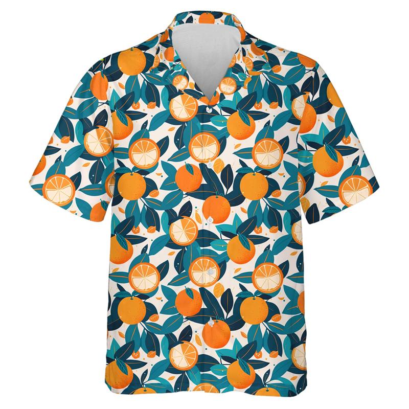 Tropische Früchte Zitrone 3D-Druck Strandhemden Papaya Avocado Grafik T-Shirt für Männer Kleidung Niedliches Y2k Design Frauen Reversbluse Top