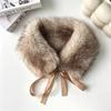 Solid Color Fur Collar Scarf Thicken Neck Warmer Scarf Fluffy Women Scarves  Winter