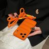 Fashion Down Jacket Lanyard Crossbody Case for iPhone 17 16 15 Pro Max 14 Plus 13 12 11 Air X Xr Xs Long Strap Solid Color Cover