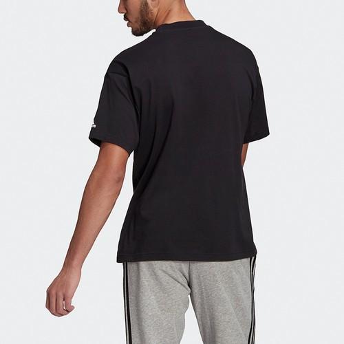 adidas Casual Sporty Printed Crew Neck Short-sleeve T-shirt for Men, Black