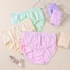 100% Cotton High-Waisted Plus Size Breathable Patterned Women's Panties - Comfortable Triangle for Middle-Aged and Elderly Moms