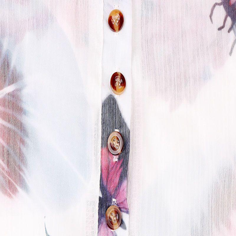 Stylish Floral Short Sleeve Ladies Chiffon Blouse For Casual Everyday Wear