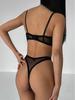 Seductive Polka Dot Half Cup Thong with Sheer Design 