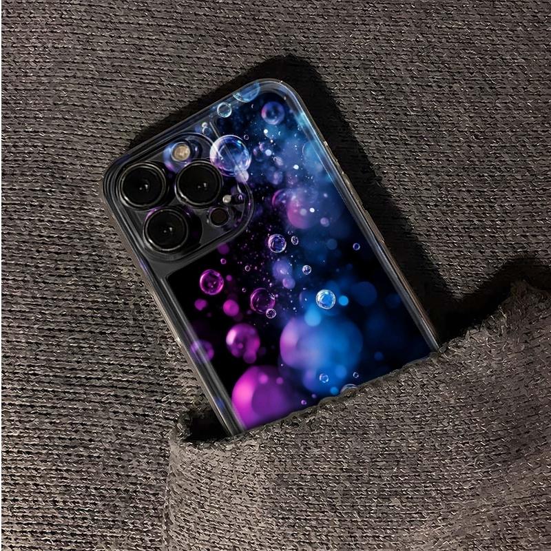 Neon Glowing Bubbles Phone Case For iPhone 17 Air 16E 16 15 14 11 Pro Max Plus 13 12 Mini 8 7 X Transparent Shockproof Cover
