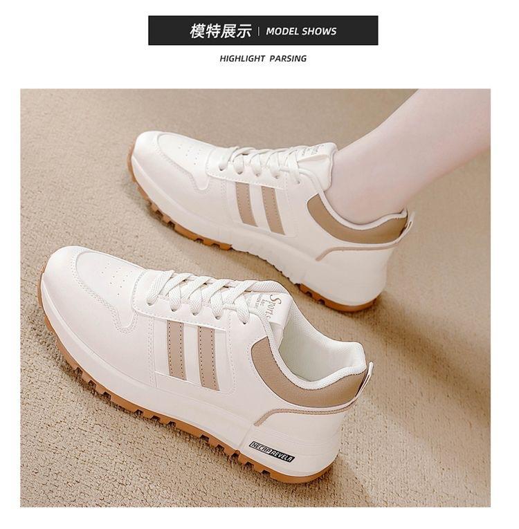 Sneakers for women ins leather surface versatile 2025 autumn new thick-soled non-slip lightweight explosive Forrest Gump shoes for women 5115