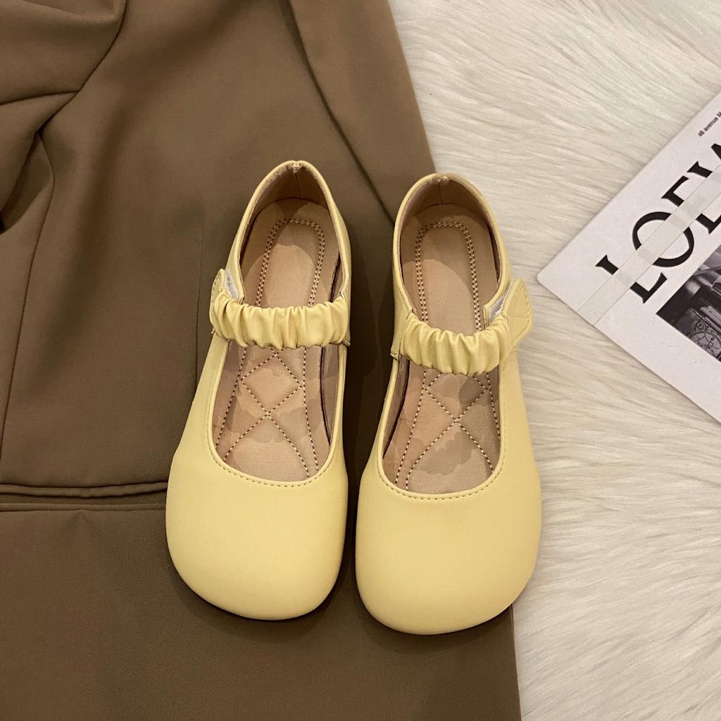Mary Jane women's shoes soft leather 2025 spring and autumn versatile flat-soled single shoes late evening breeze gentle shoes soft-soled comfortable