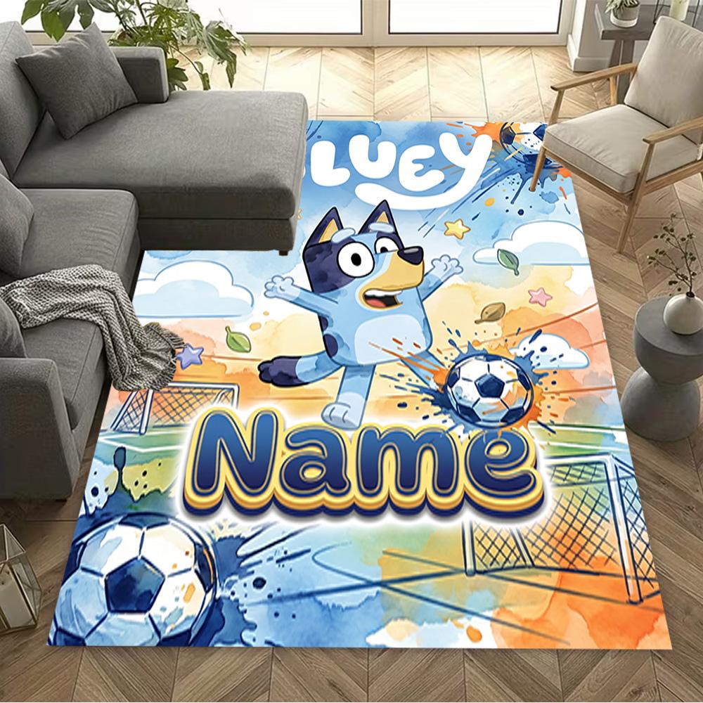 Soccer Fun All Ages Customize Text Area Rug Perfect for Outdoor Study Room Decorate Room Game Room Antislip Carpet Office Home Decor