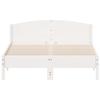 Vidaxl Bed Frame Without Mattress, White, 160X200 Cm, Solid Pine Wood