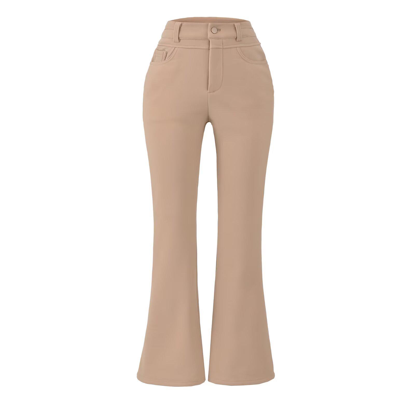 

Women s Khaki High-Waisted Micro-Flare Trousers: Slimming & Elegant Trumpet Pants for Autumn/Winter 2025 S хакі