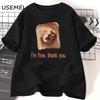 Fun Bread Dog Cat T-shirt Female Couple Pattern T-shirt Summer Couple Clothing Animal Short Sleeve T-shirt Top