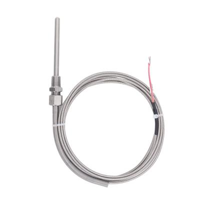 K Type Thermocouple 1 8in NPT 2M Line Adjustable Spring Length Exposed Insulation Temperature Sensor