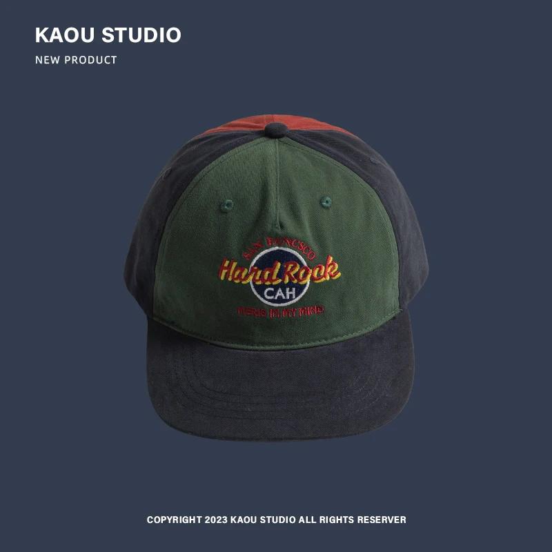 Summer Spring Tide Brand Ins Korean Hat Female Hip-hop Contrasting Color Flat-brimmed Men Street Parent-child Baseball Cap