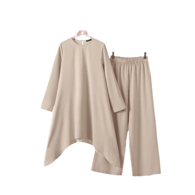 2024 Hot-Selling Solid Color Muslim Attire Set